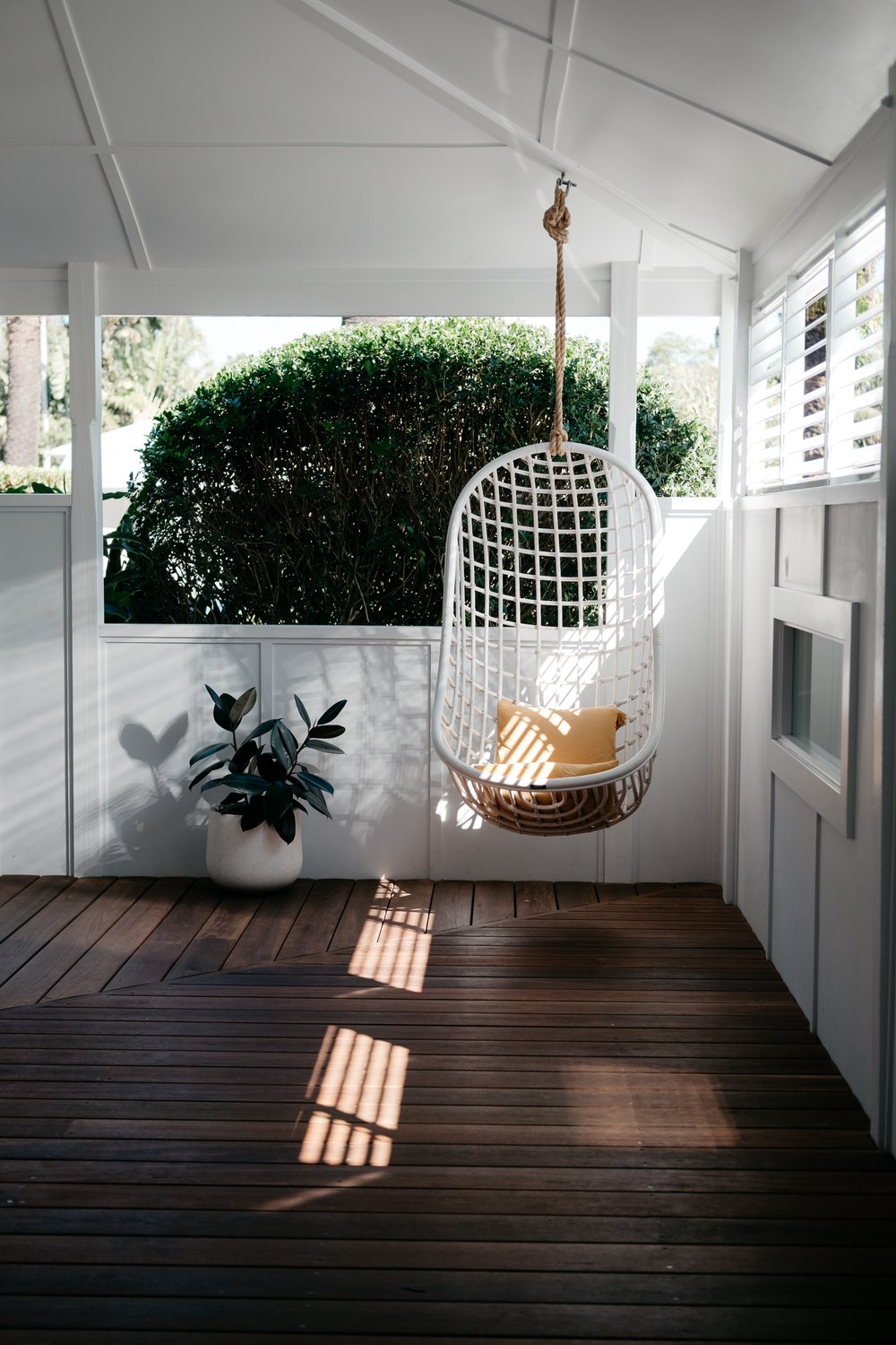 A front-porch swing is a perfect way to while away the day...